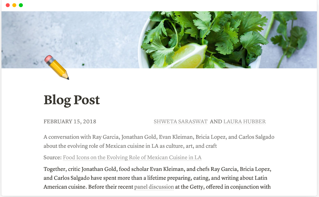 Example of a Notion website