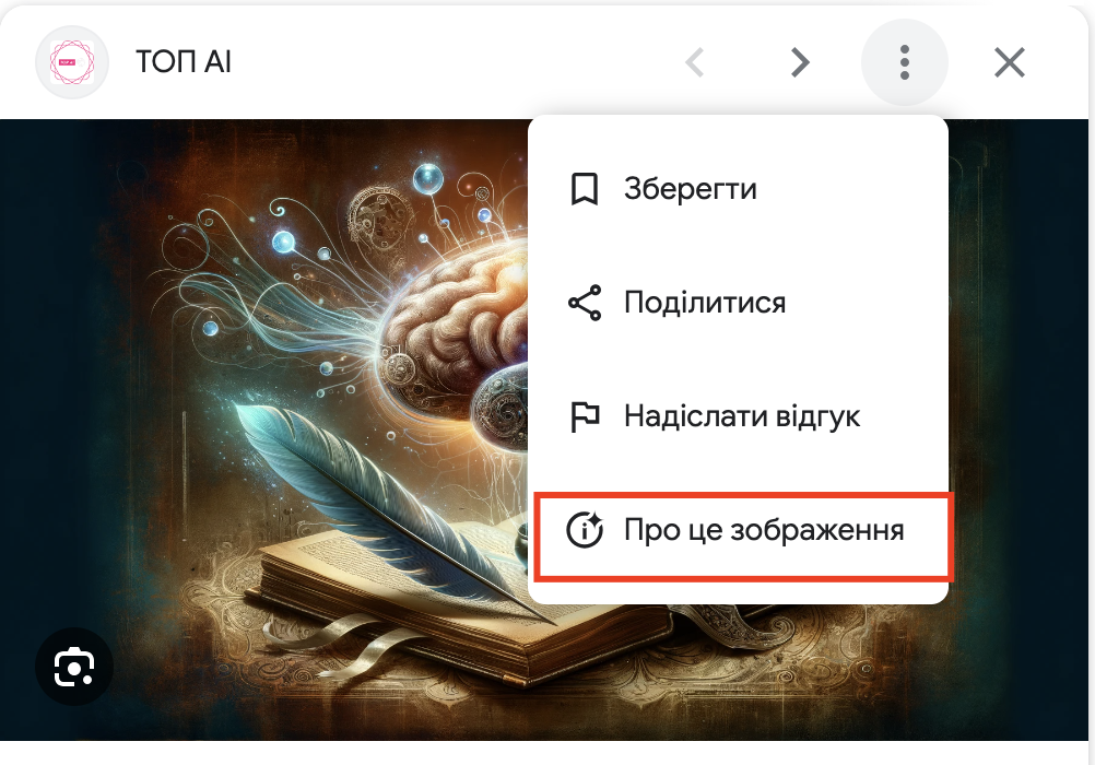 функція "Про це зображення"
