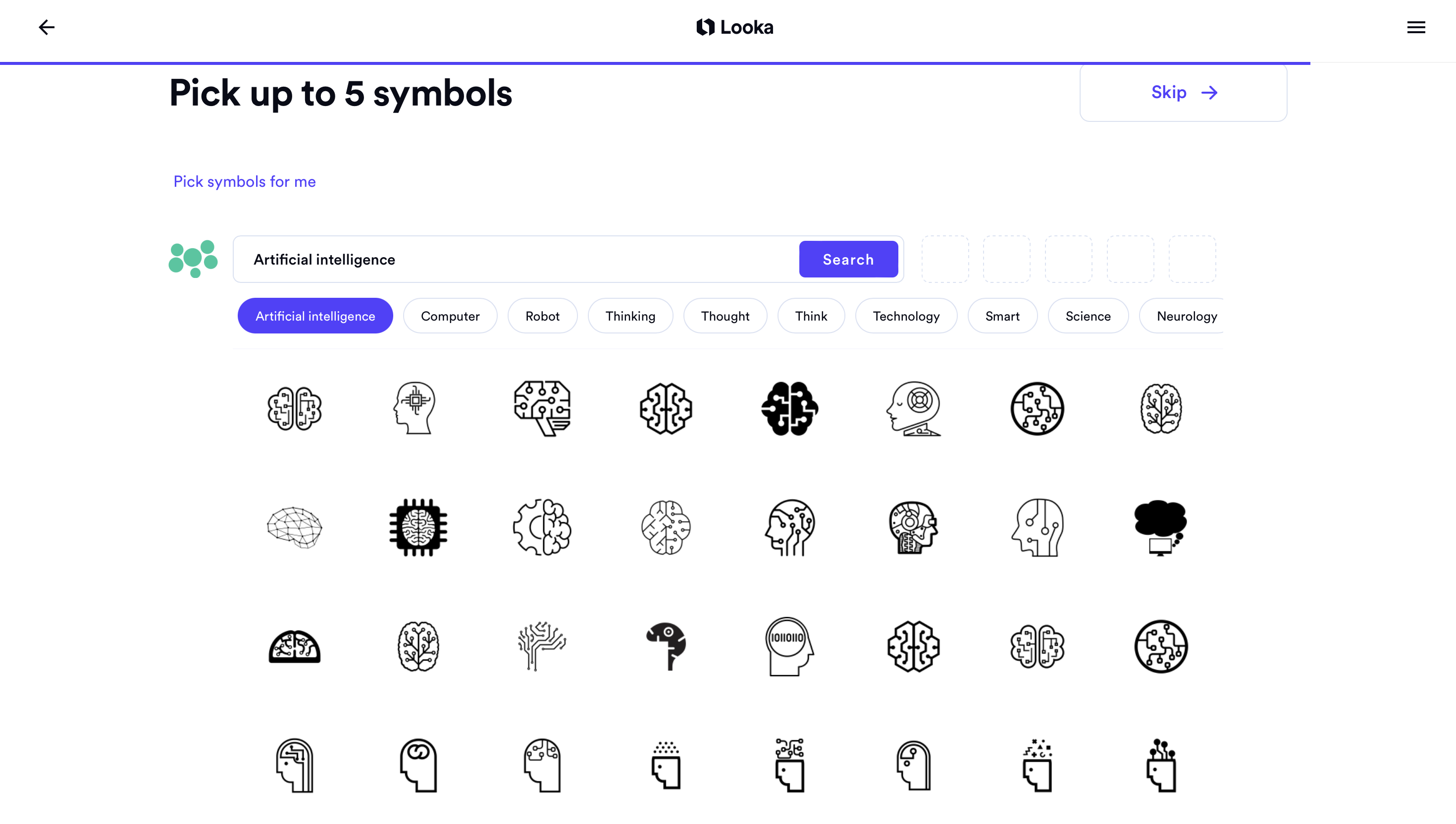 Обрати символи для лого Looka ai