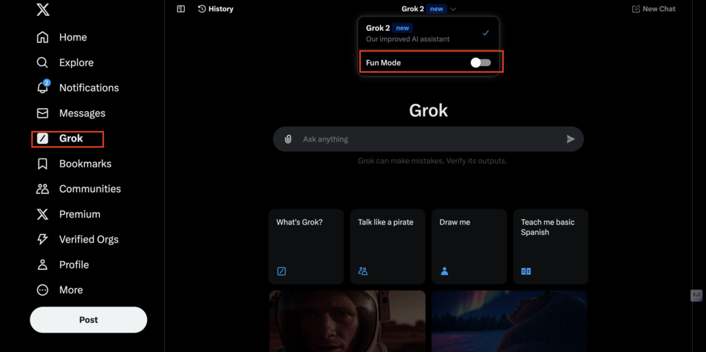 інтерфейс грок